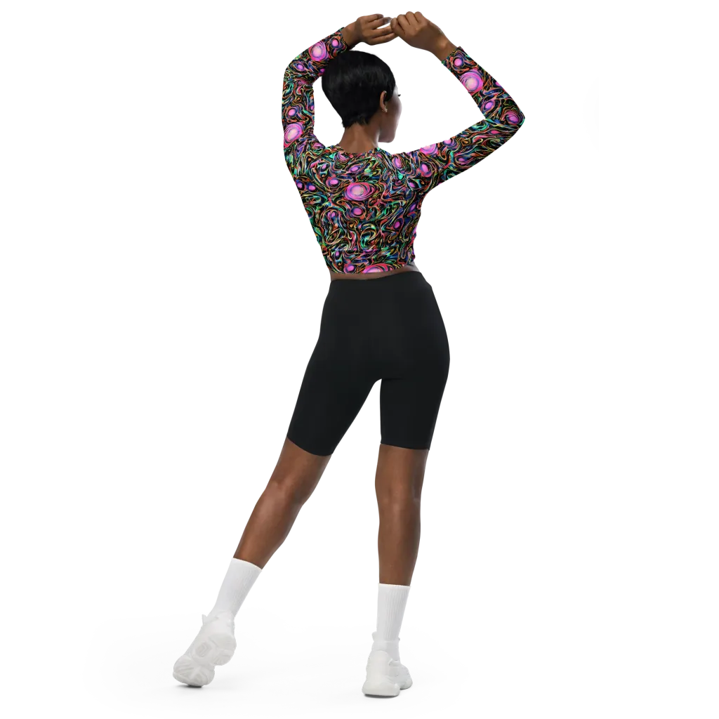 Molten Neon on Long Sleeve Crop Top — Back