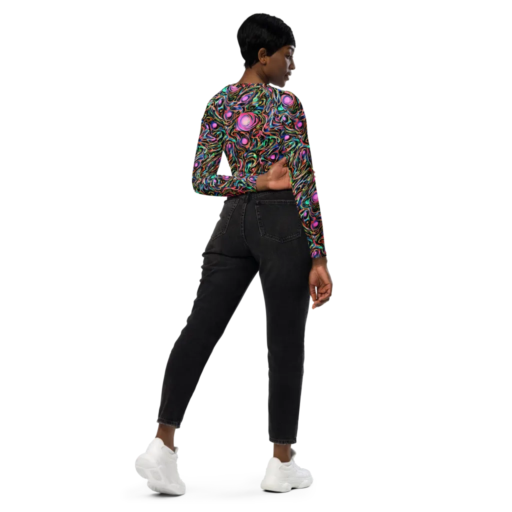 Molten Neon on Long Sleeve Crop Top — Right Back