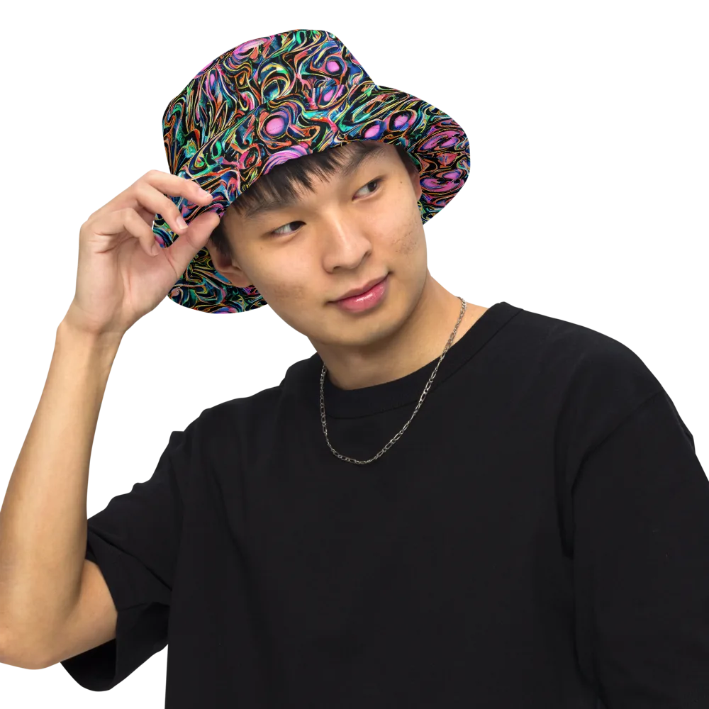 Molten Neon on Reversible Bucket Hat — Front Inside