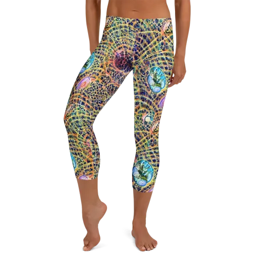 Kaleidoscopic Circuit on a Capri Leggings