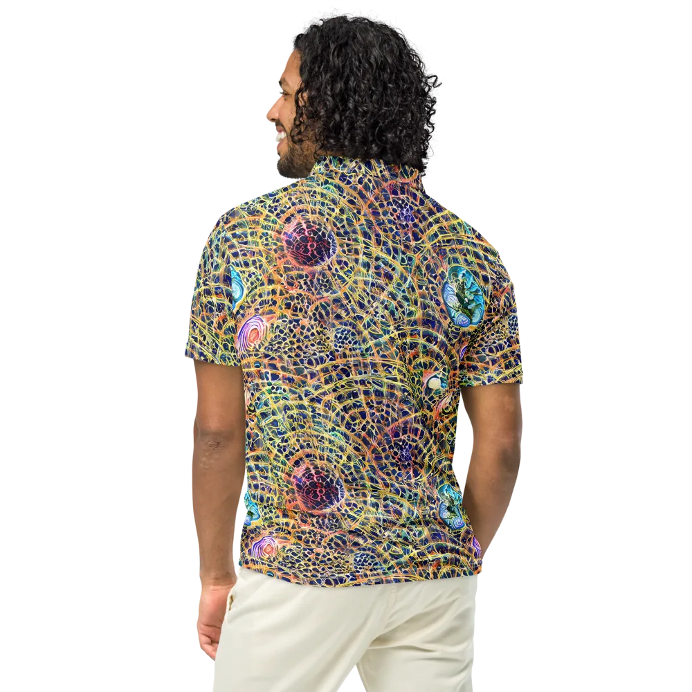 Kaleidoscopic Circuit on Men's Slim Fit Polo Shirt — Back
