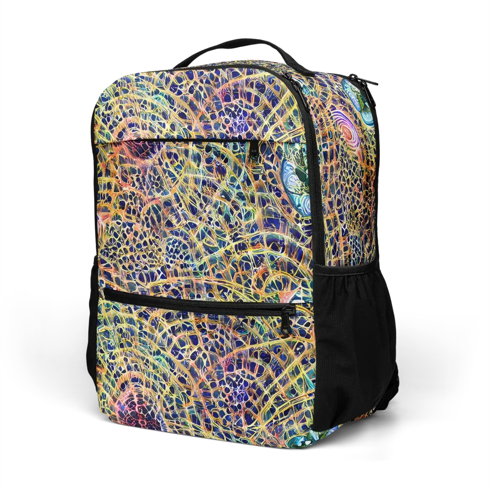 Kaleidoscopic Circuit on Utility Backpack — Left Front