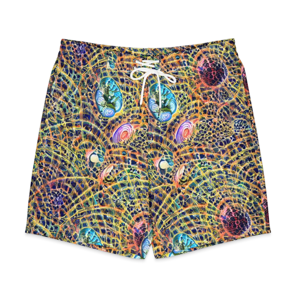 Kaleidoscopic Circuit on Men's Board Shorts — Front