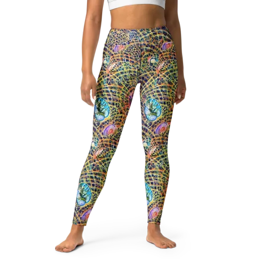 Kaleidoscopic Circuit on a Yoga Leggings