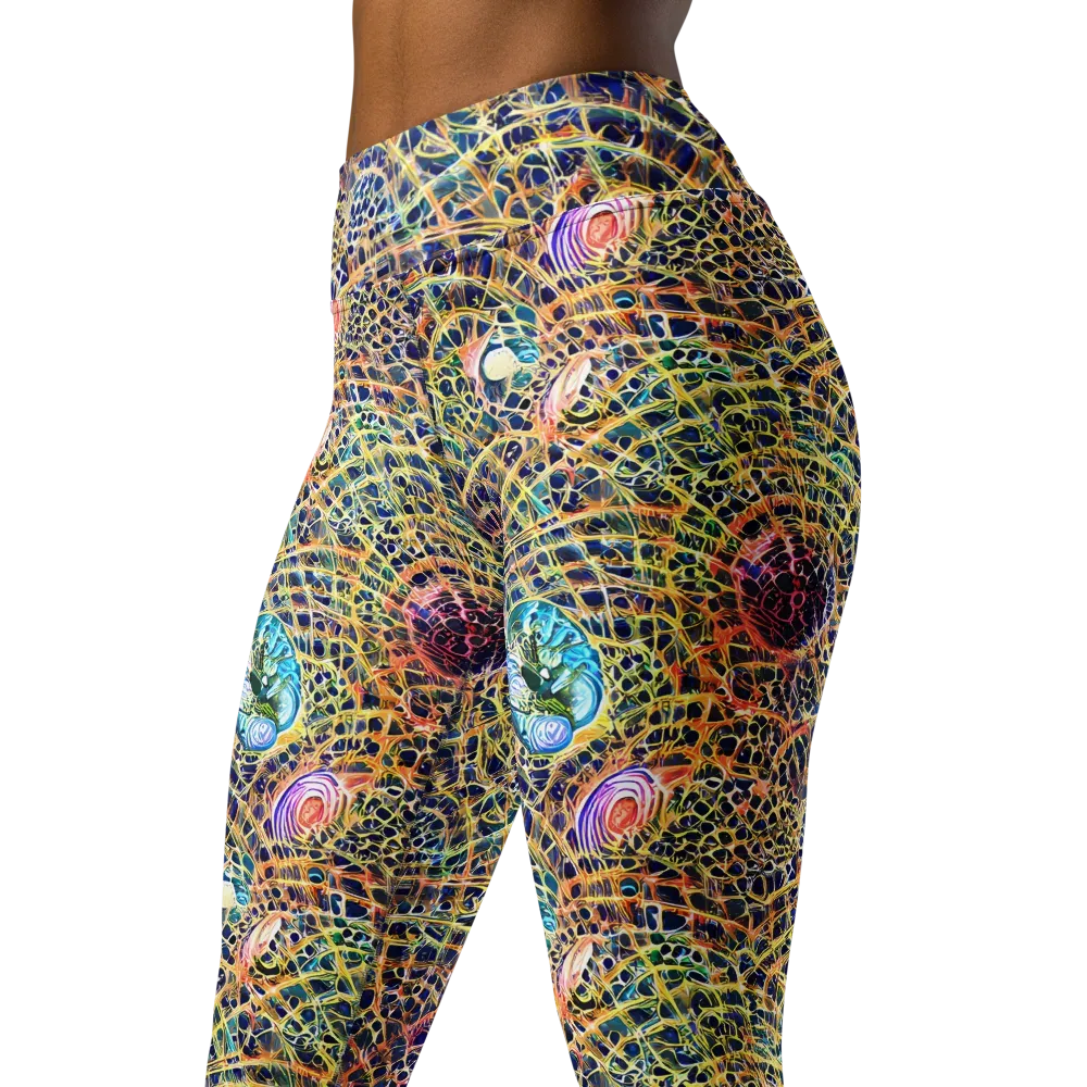 Kaleidoscopic Circuit on Yoga Leggings — Left Front