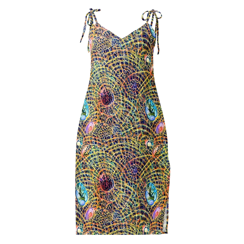 Kaleidoscopic Circuit on Slip Dress — Front