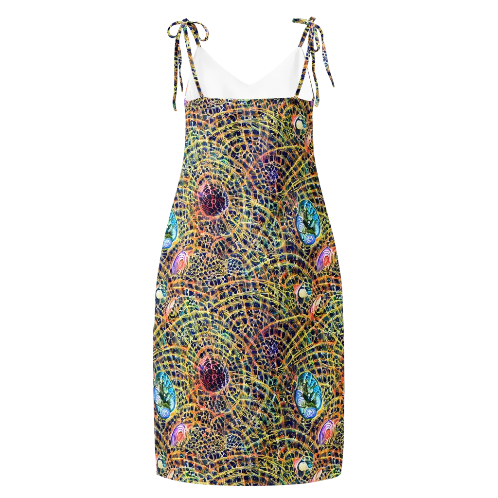 Kaleidoscopic Circuit on Slip Dress — Back