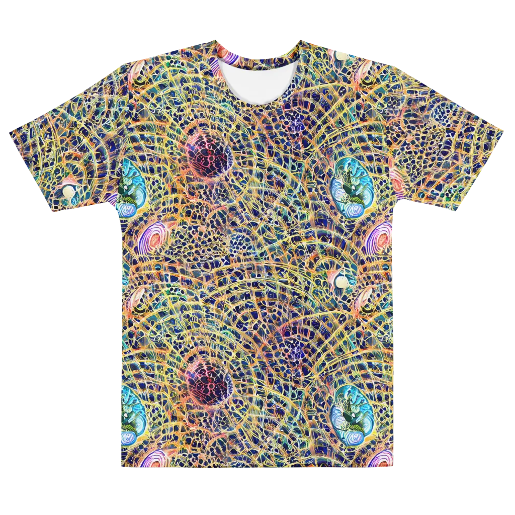 Kaleidoscopic Circuit on Men's Cotton Crew Neck T-Shirt — Front