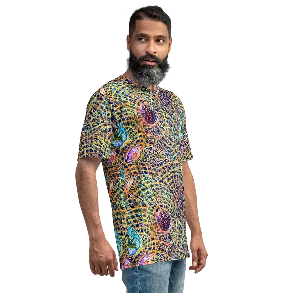 Kaleidoscopic Circuit on Men's Crew Neck T-Shirt — Right