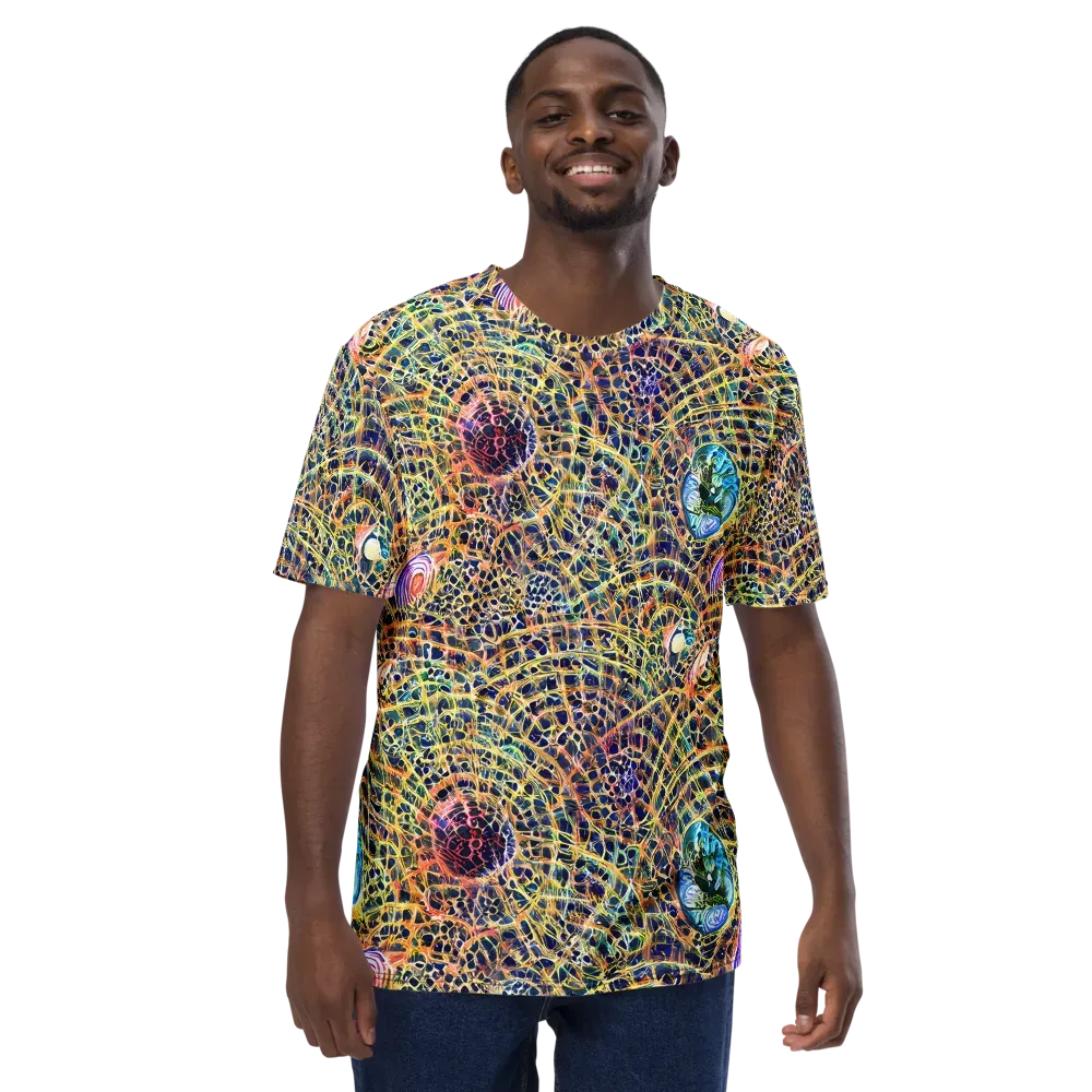 Kaleidoscopic Circuit on Men's Crew Neck T-Shirt — Front