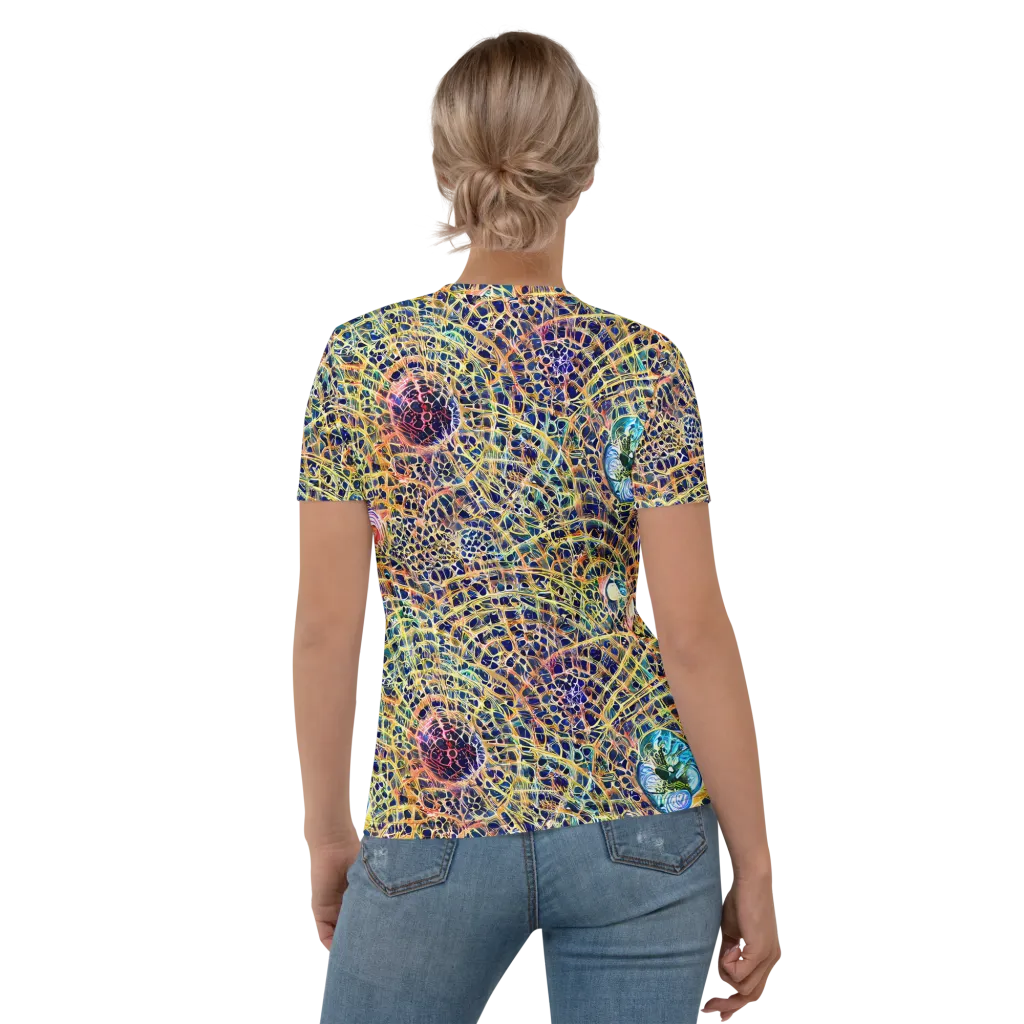 Kaleidoscopic Circuit on Women's Crew Neck T-Shirt — Back