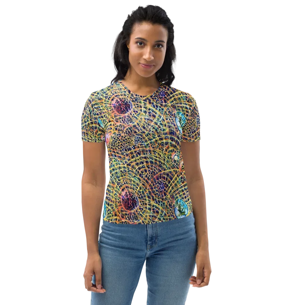 Kaleidoscopic Circuit on Women's Crew Neck T-Shirt — Front