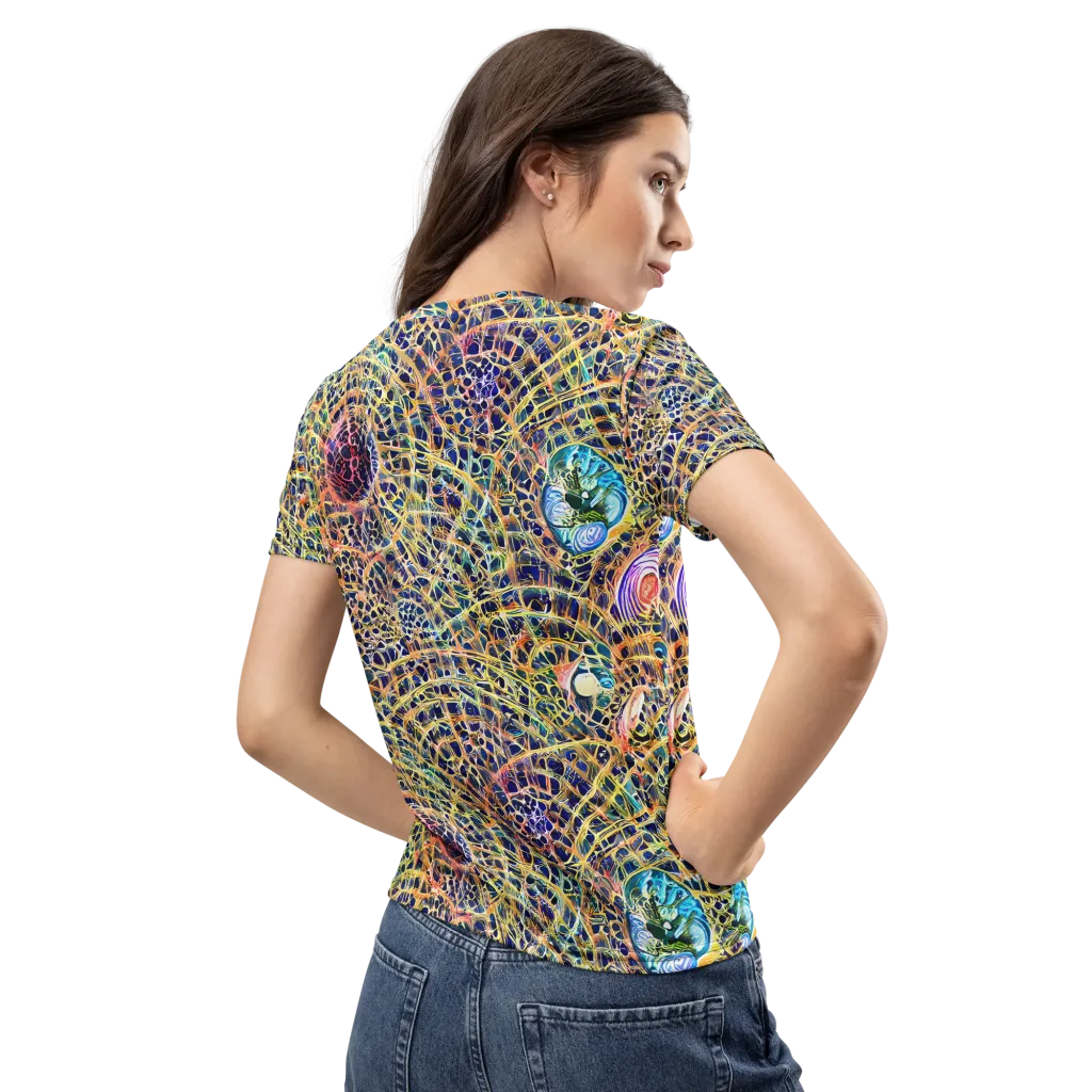Kaleidoscopic Circuit on Women's Crew Neck T-Shirt — Back