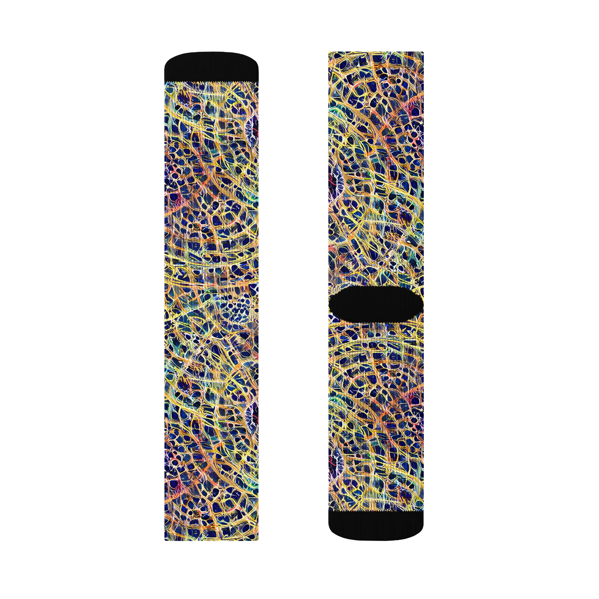 Kaleidoscopic Circuit on Socks — Left Sock
