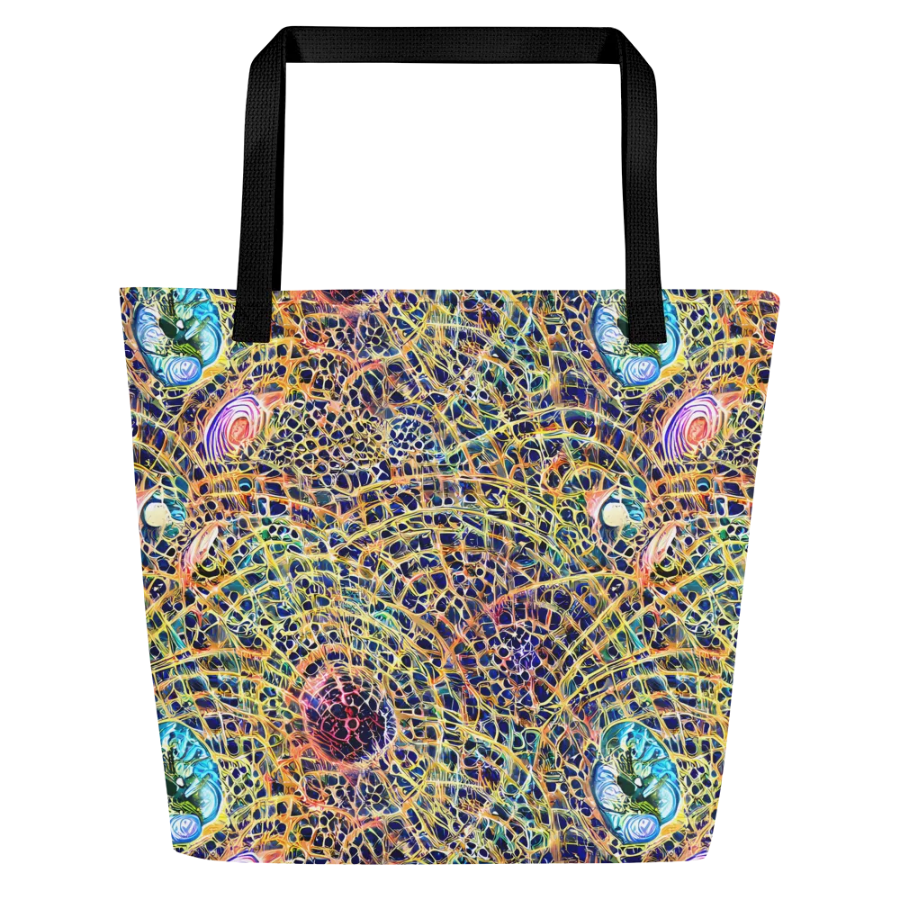 Kaleidoscopic Circuit on Large Tote Bag W/ Pocket — Front