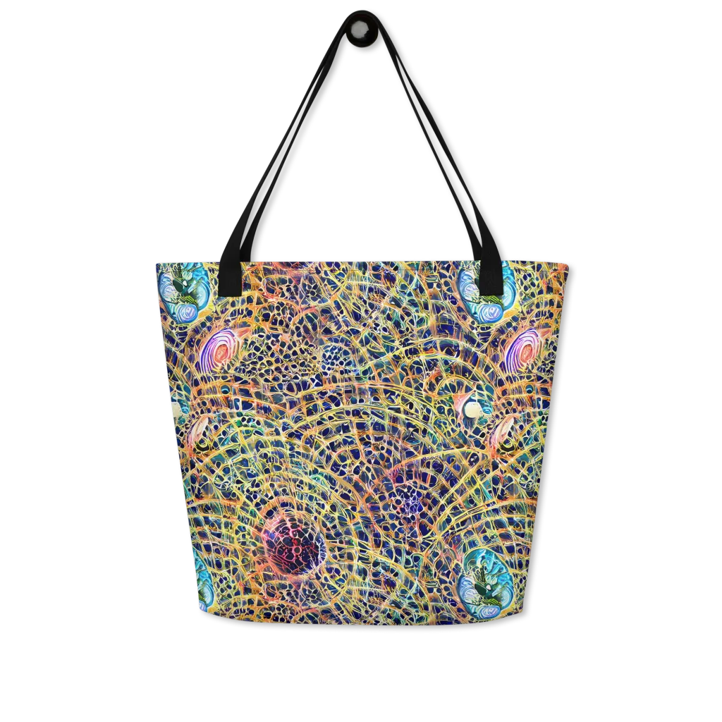 Kaleidoscopic Circuit on Large Tote Bag W/ Pocket — Front