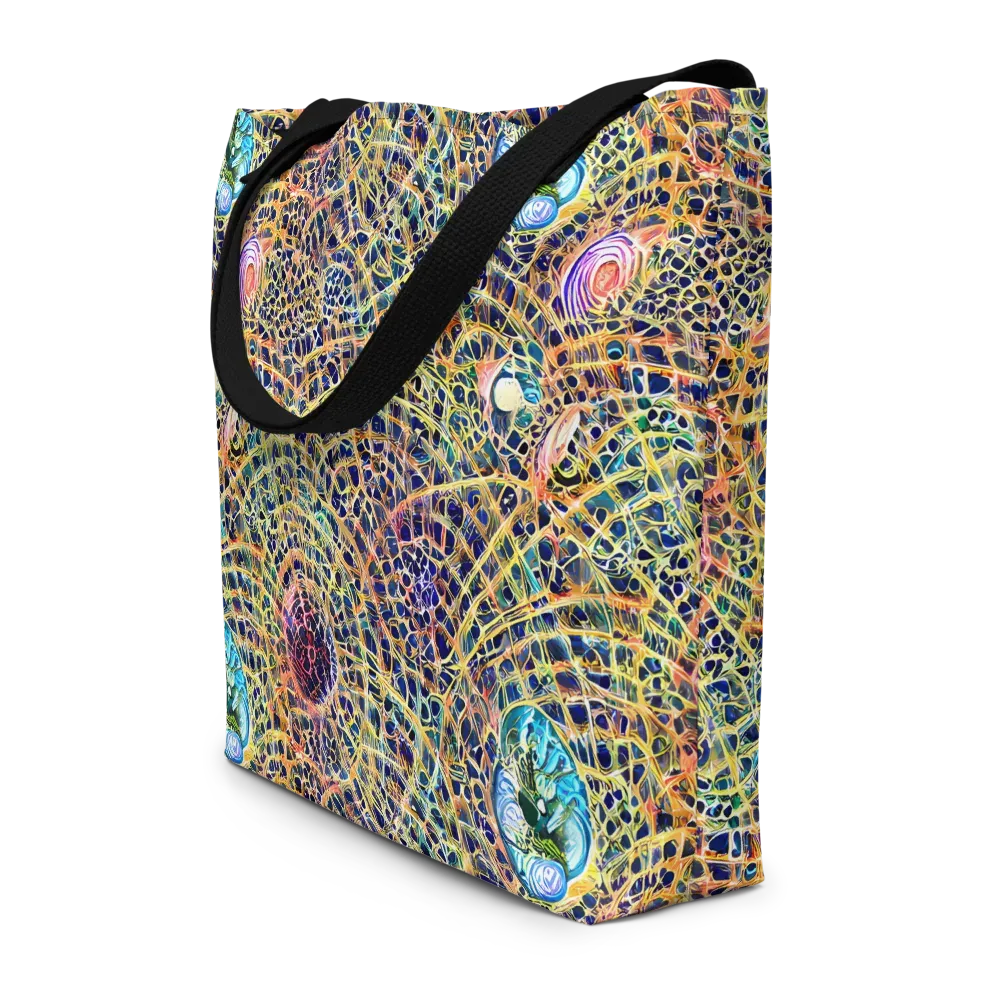 Kaleidoscopic Circuit on Large Tote Bag W/ Pocket — Front