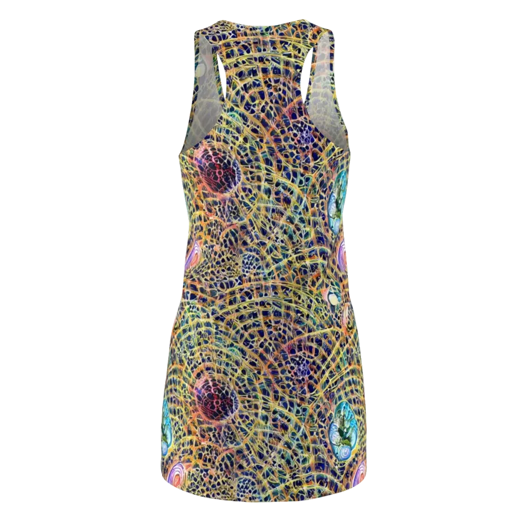 Kaleidoscopic Circuit on Racerback Dress — Back