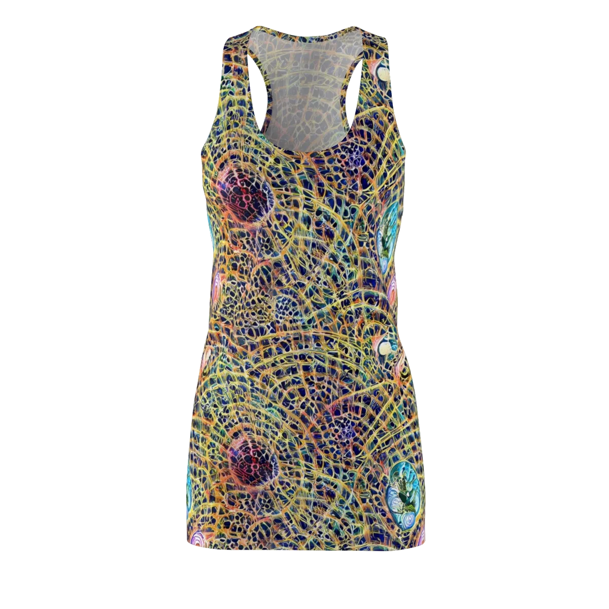 Kaleidoscopic Circuit on Racerback Dress — Front