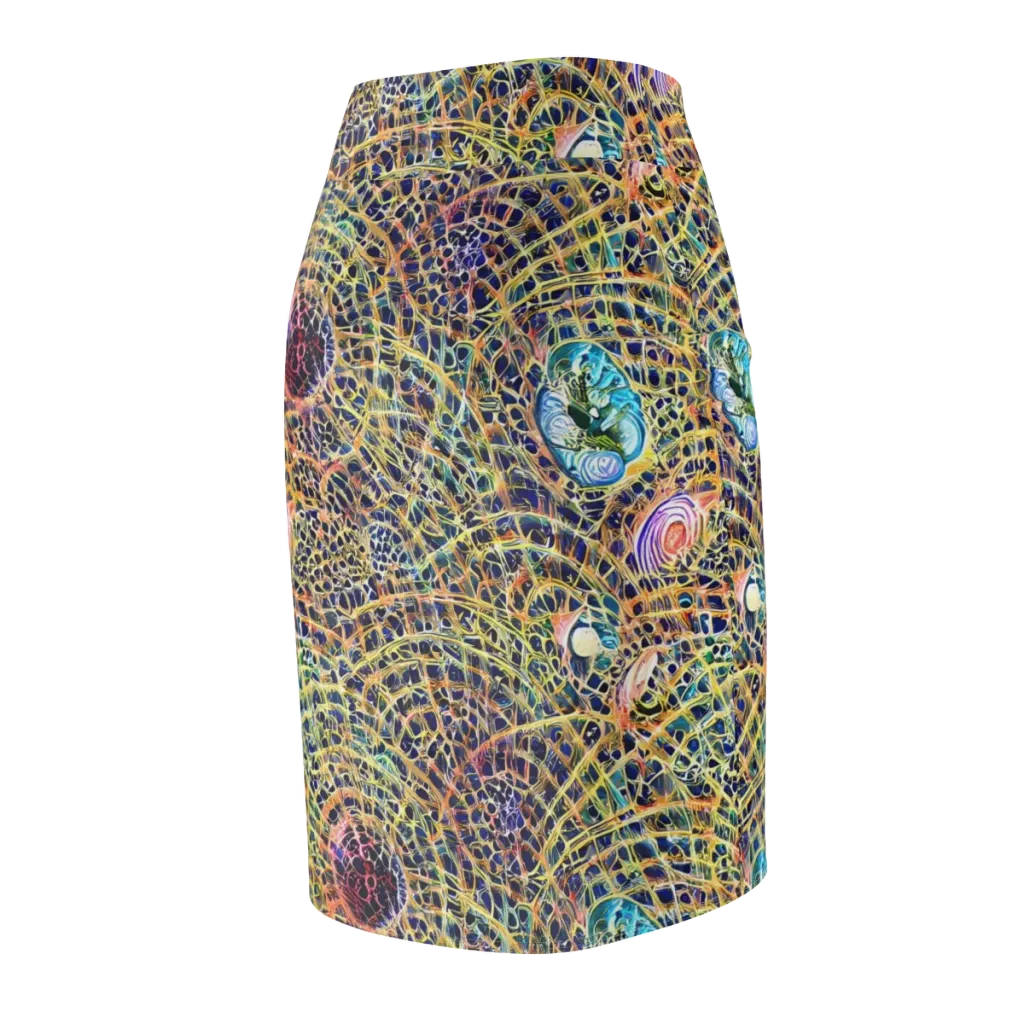 Kaleidoscopic Circuit on Pencil Skirt — Back Side
