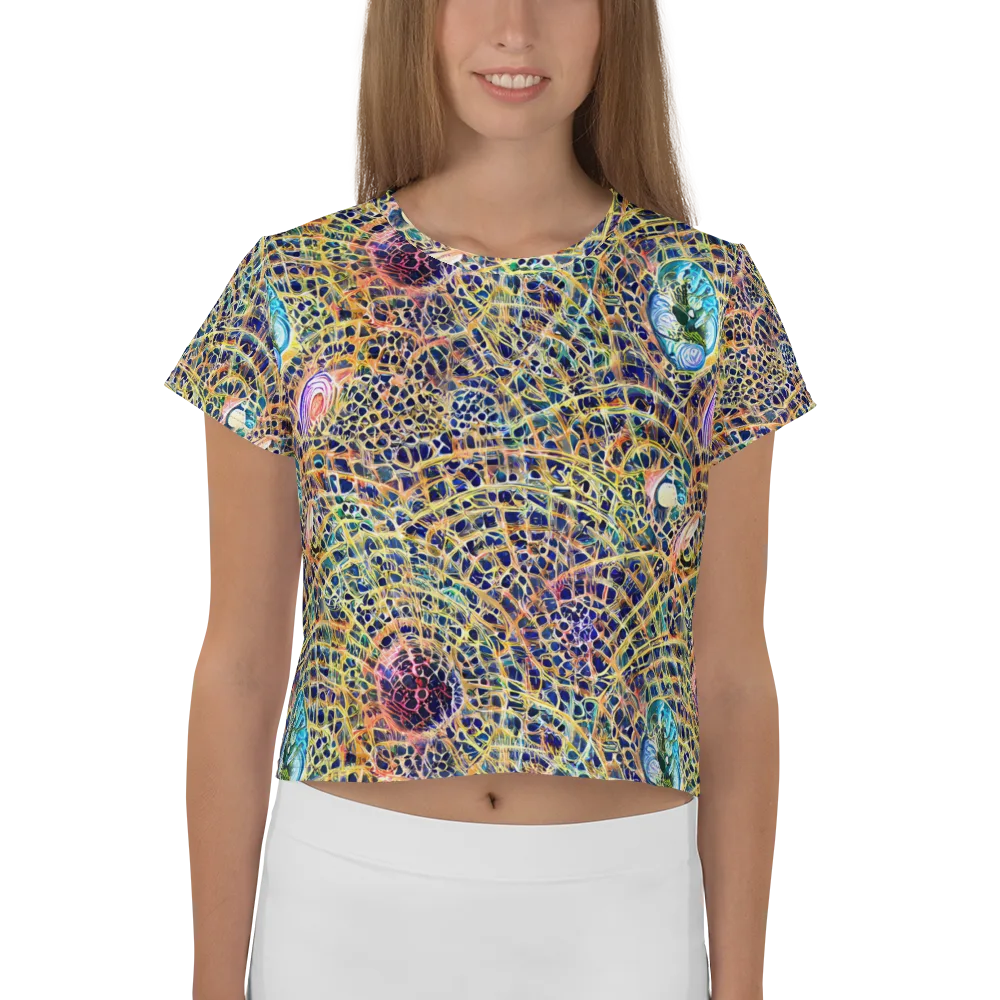 Kaleidoscopic Circuit on Crop Tee — Front