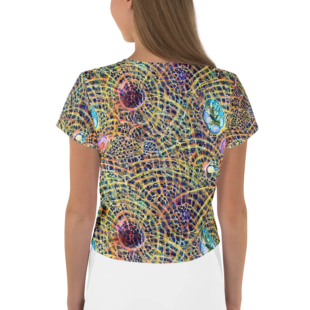 Kaleidoscopic Circuit on Crop Tee — Back