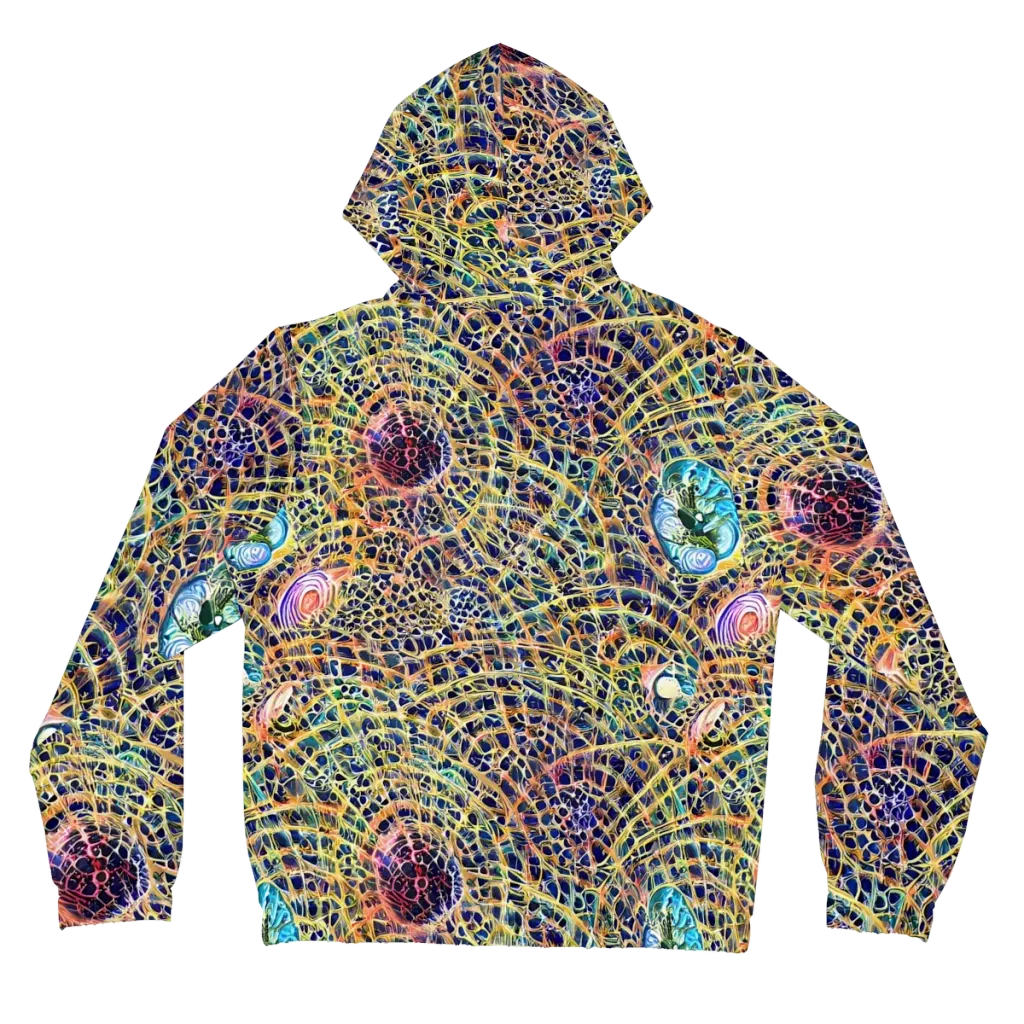 Kaleidoscopic Circuit on Women's Full-Zip Hoodie — Back