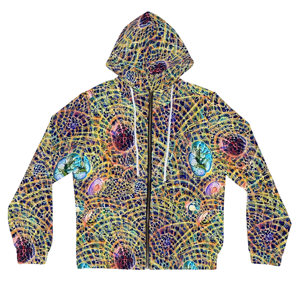 Kaleidoscopic Circuit on Women's Full-Zip Hoodie — Front