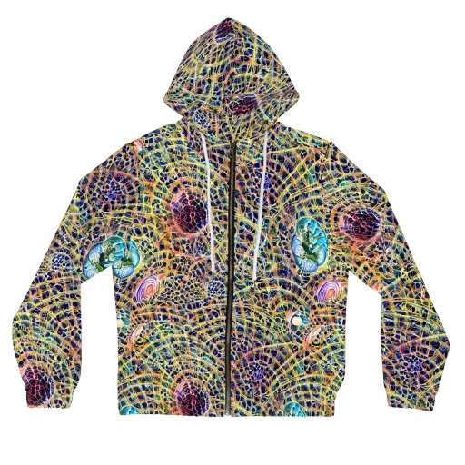Kaleidoscopic Circuit on a Women's Full-Zip Hoodie