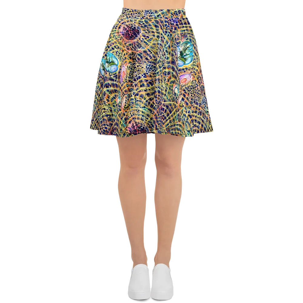 Kaleidoscopic Circuit on Skater Skirt — Front