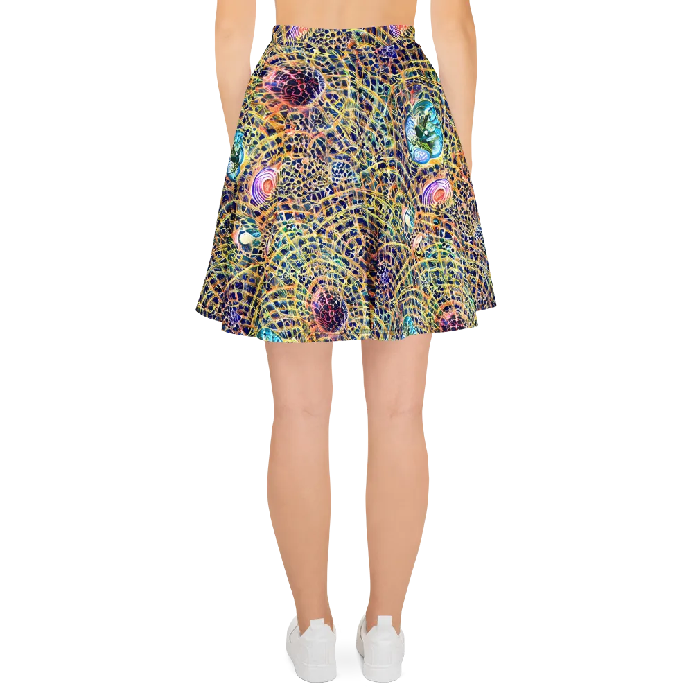 Kaleidoscopic Circuit on Skater Skirt — Back