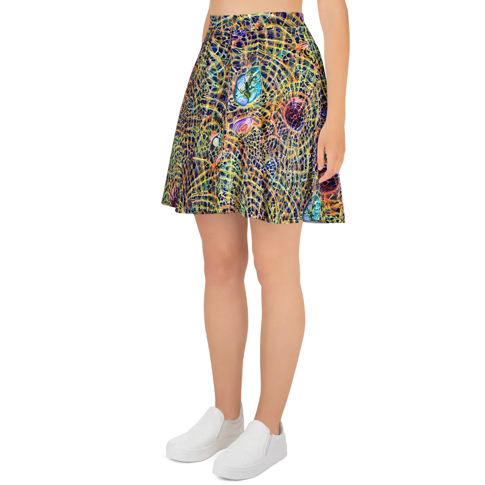 Kaleidoscopic Circuit on Skater Skirt — Left