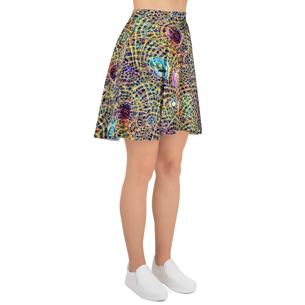 Kaleidoscopic Circuit on Skater Skirt — Right