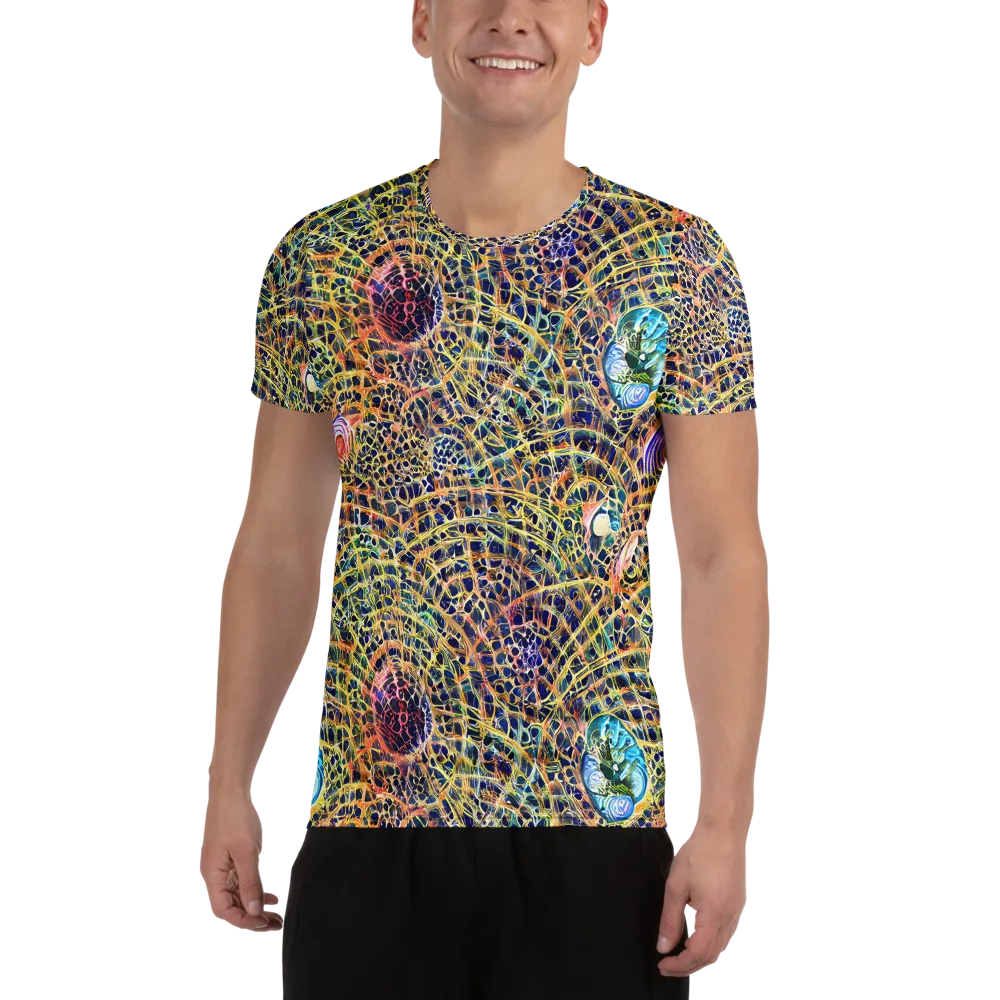 Kaleidoscopic Circuit on Men's Athletic T-Shirt — Front