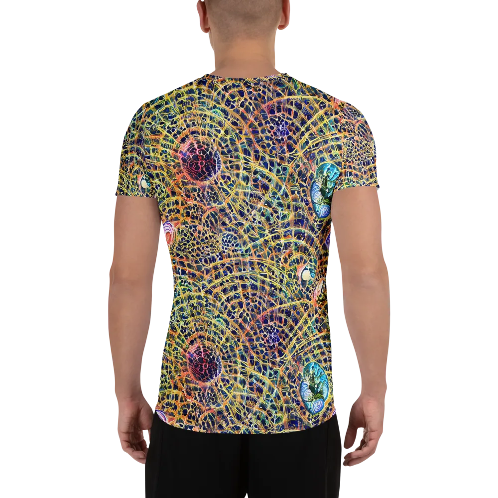 Kaleidoscopic Circuit on Men's Athletic T-Shirt — Back