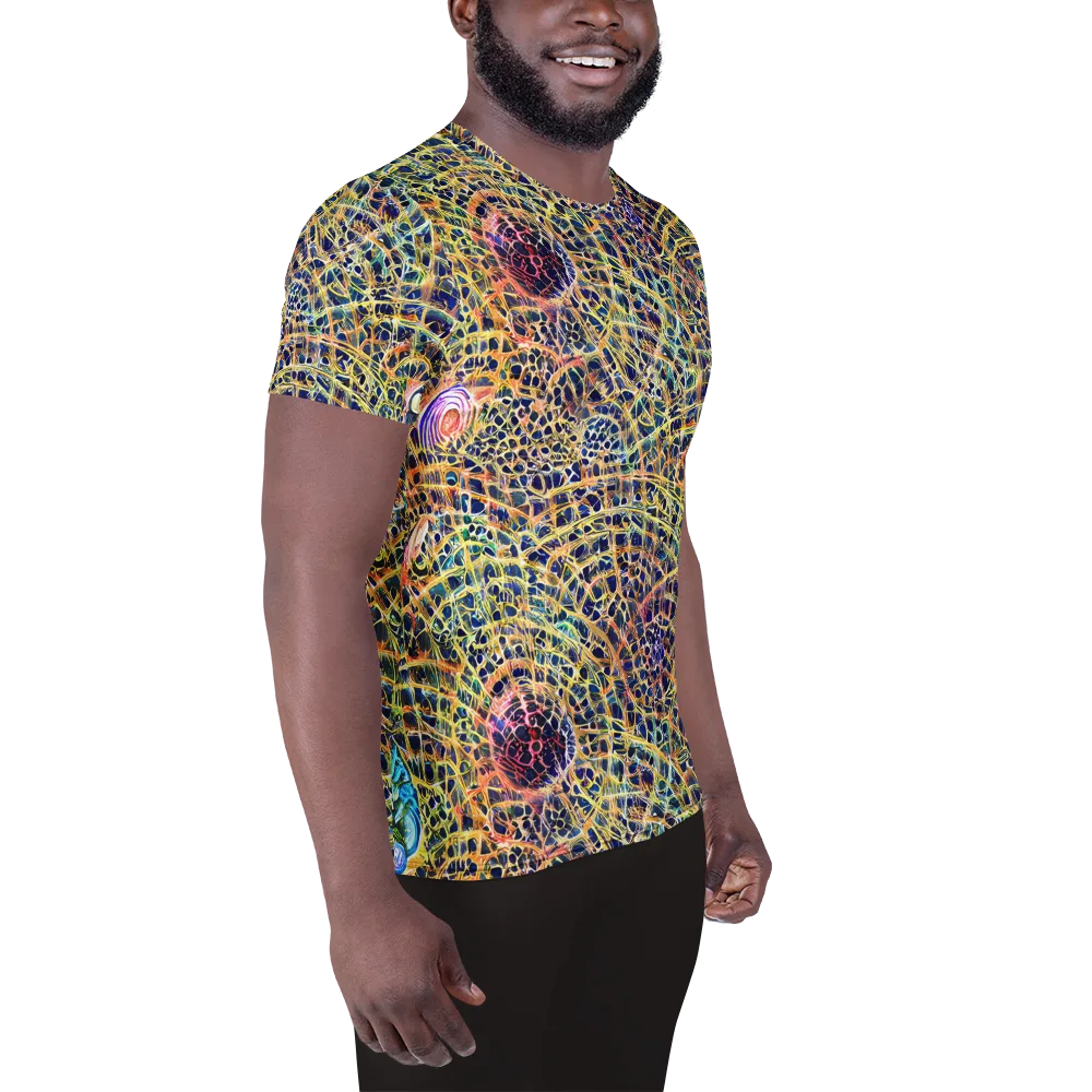 Kaleidoscopic Circuit on Men's Athletic T-Shirt — Right