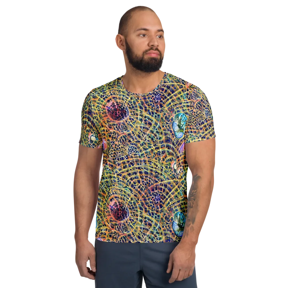 Kaleidoscopic Circuit on Men's Athletic T-Shirt — Front