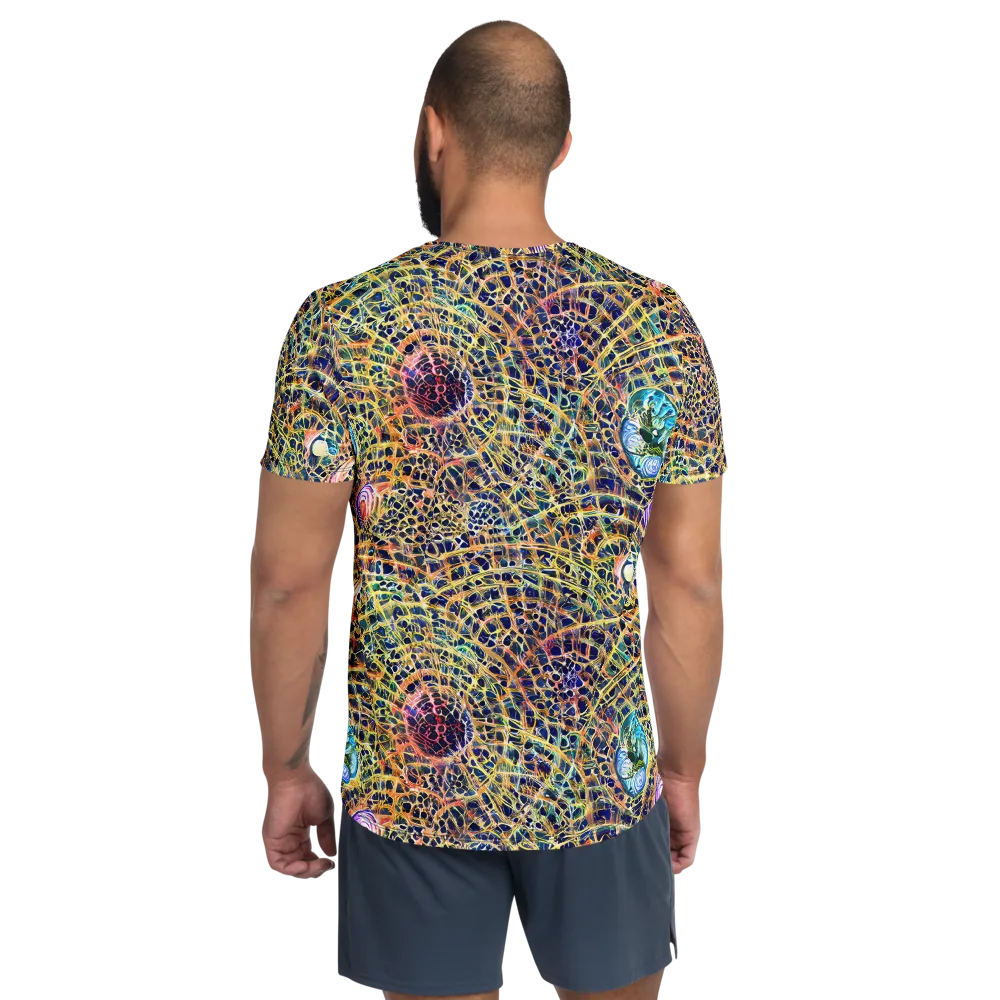 Kaleidoscopic Circuit on Men's Athletic T-Shirt — Back