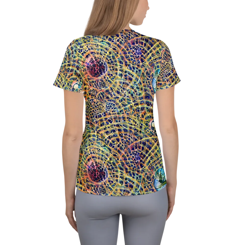 Kaleidoscopic Circuit on Women's Athletic T-Shirt — Back