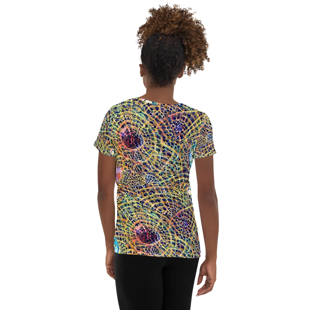 Kaleidoscopic Circuit on Women's Athletic T-Shirt — Back