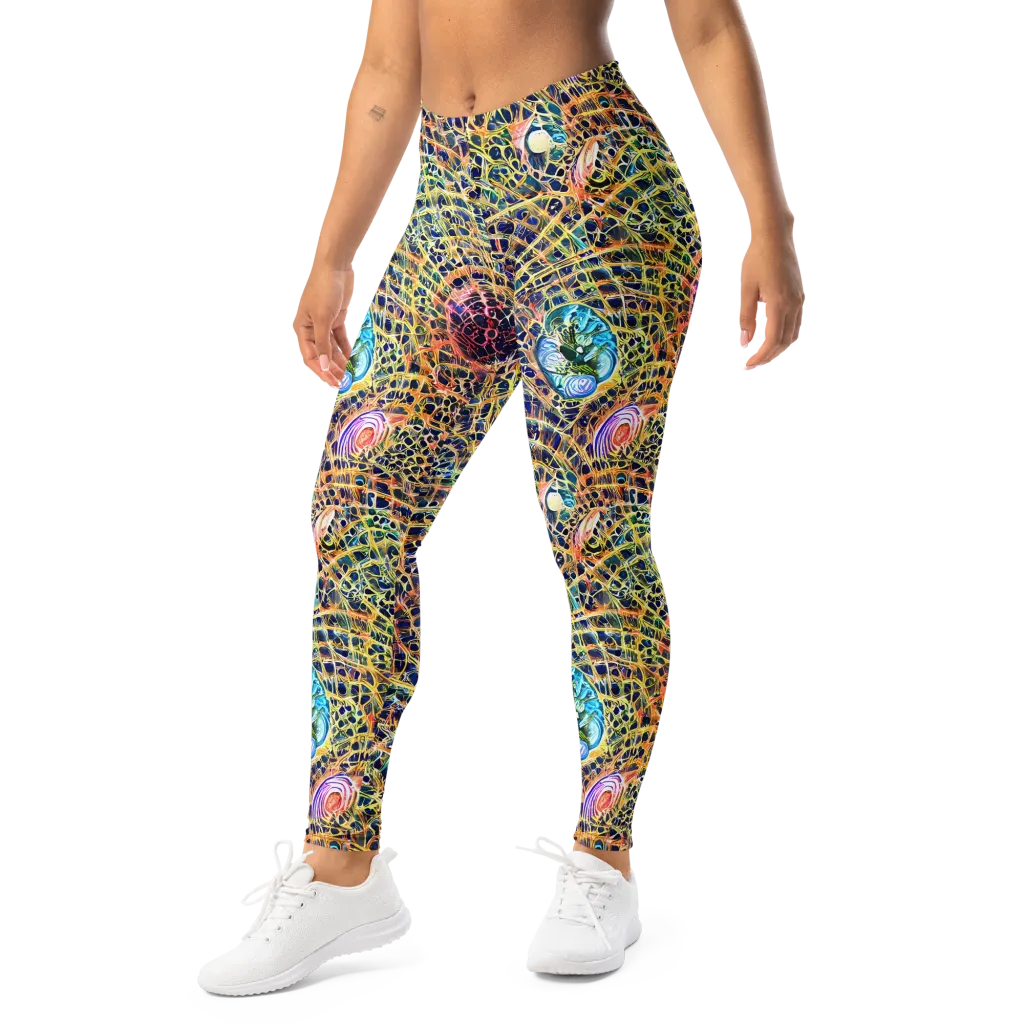 Kaleidoscopic Circuit on Leggings — Left Front