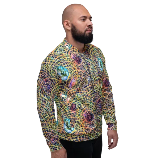 Kaleidoscopic Circuit on a Bomber Jacket