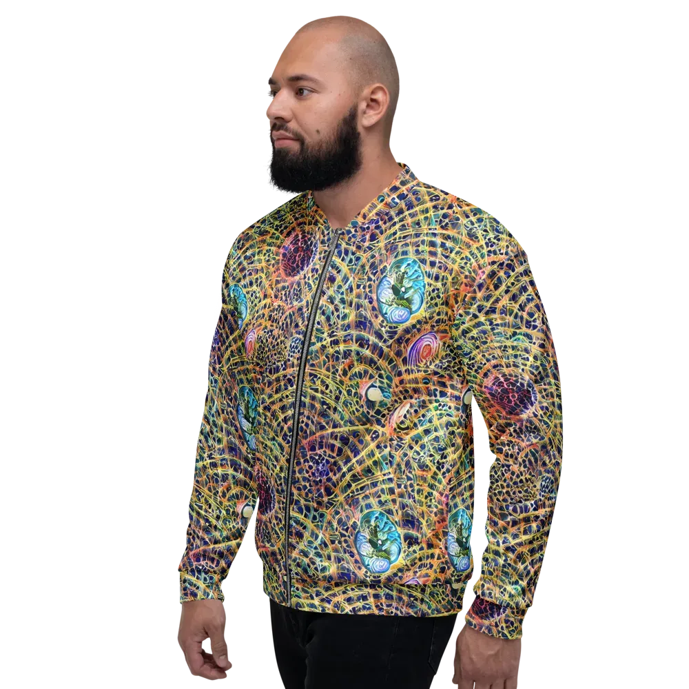Kaleidoscopic Circuit on Bomber Jacket — Left