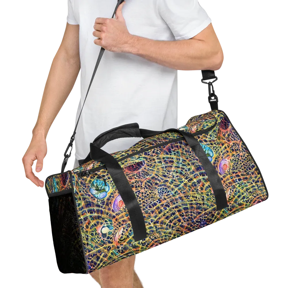 Kaleidoscopic Circuit on Duffle Bag — Right Front