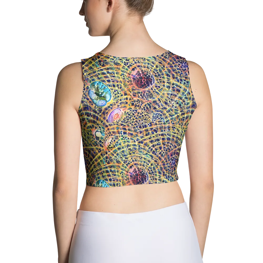 Kaleidoscopic Circuit on Crop Top — Back