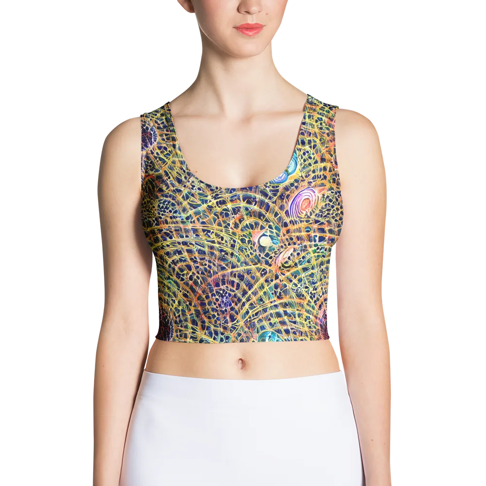 Kaleidoscopic Circuit on Crop Top — Front