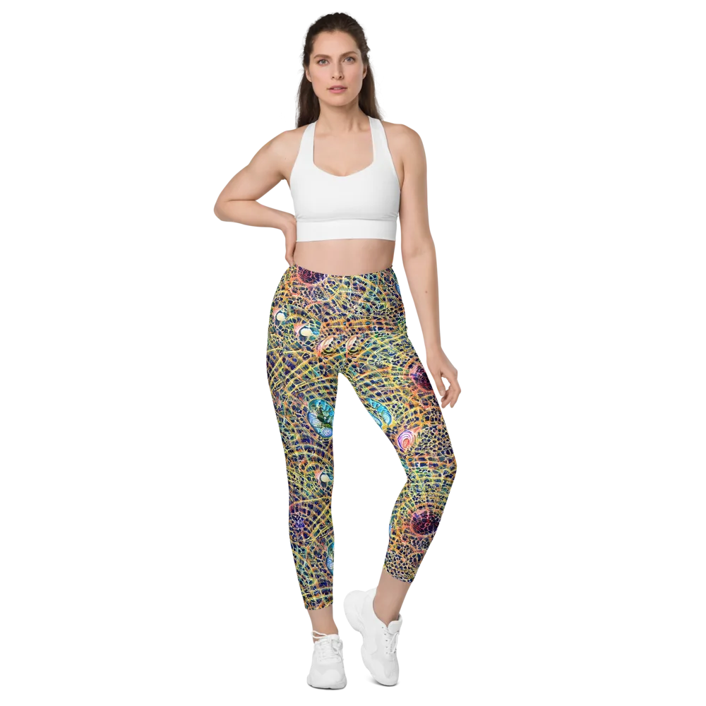 Kaleidoscopic Circuit on Leggings with Pockets — Front