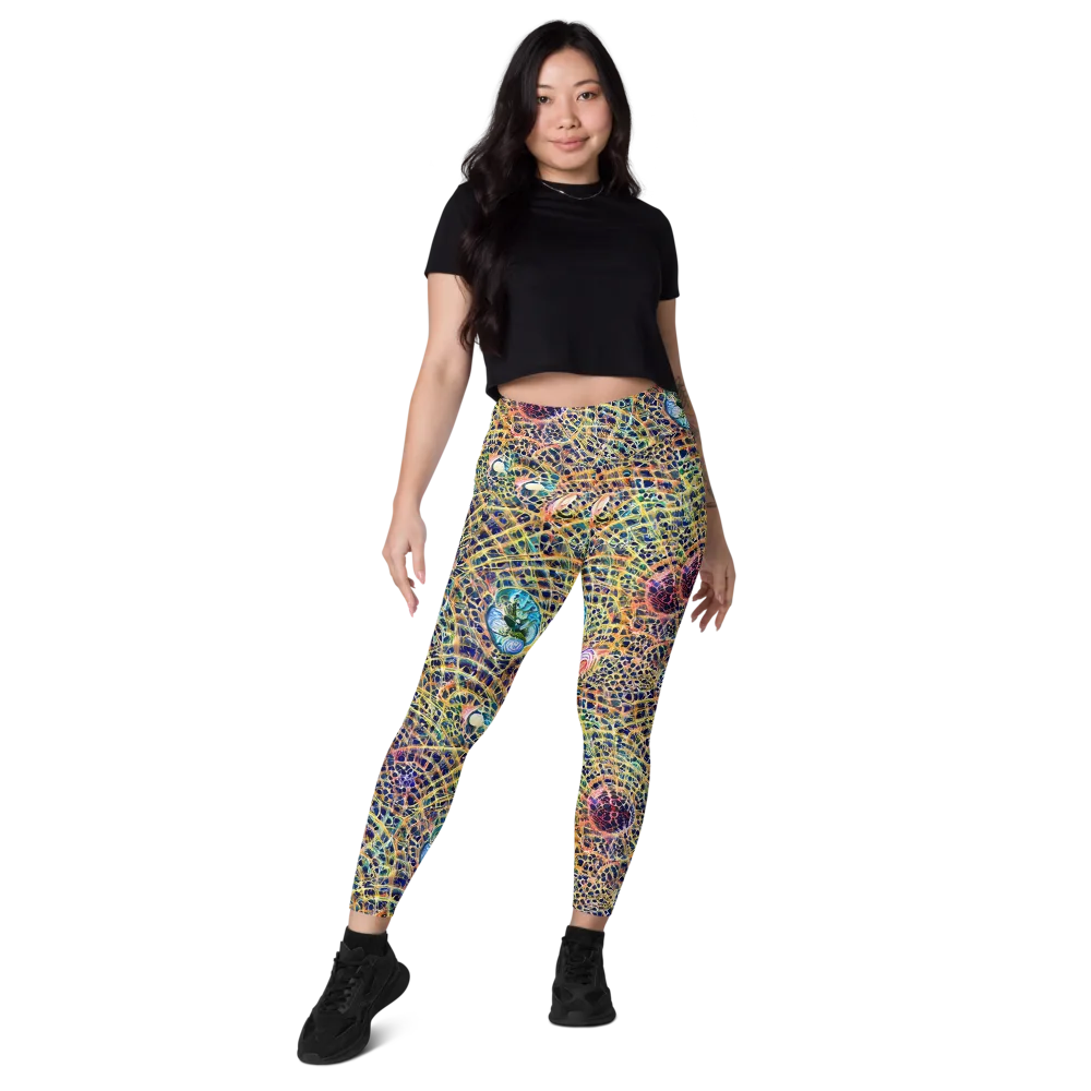 Kaleidoscopic Circuit on Leggings with Pockets — Front