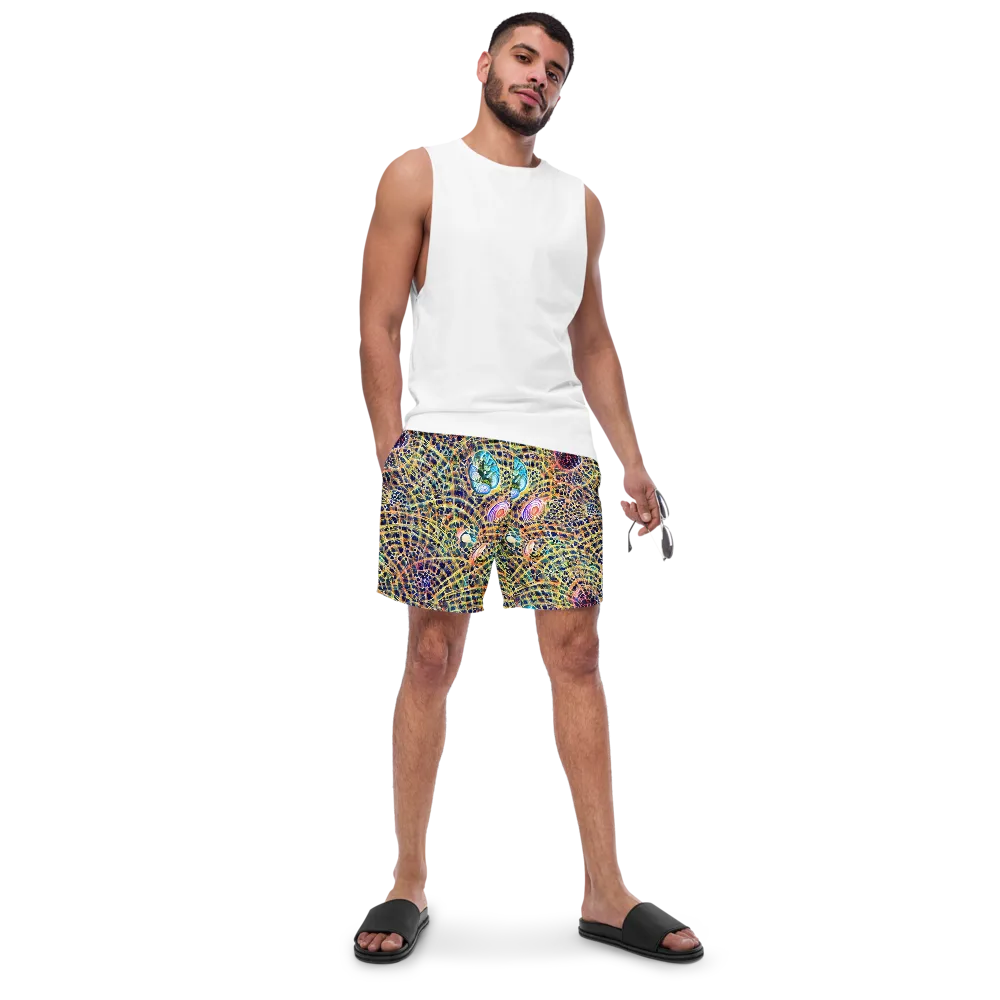 Kaleidoscopic Circuit on Swim Trunks — Front