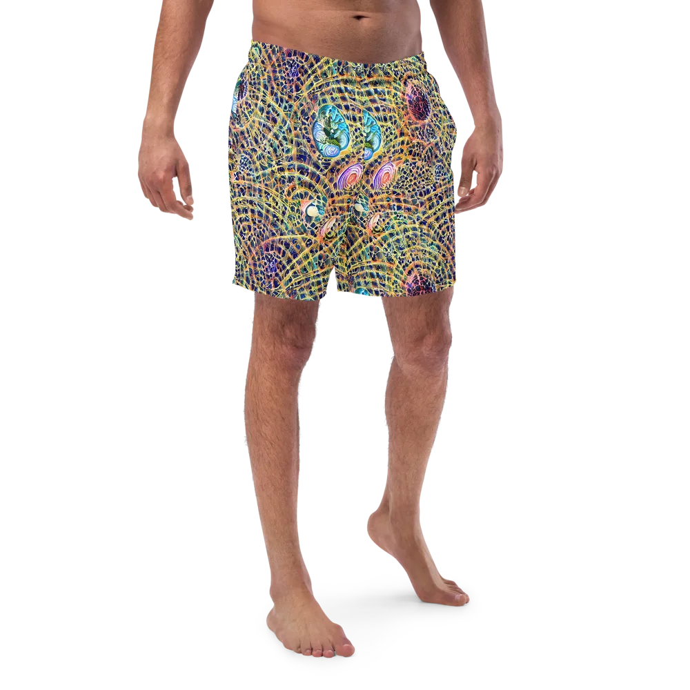 Kaleidoscopic Circuit on Swim Trunks — Front